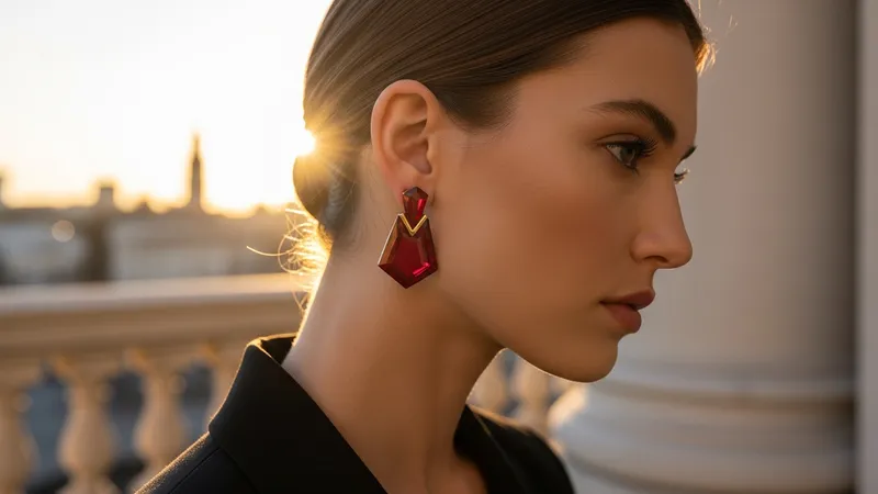 Boucles d'oreilles rubis géométriques : modernité et audace