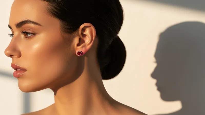 Boucles d'oreilles rubis minimalistes : moins c'est plus