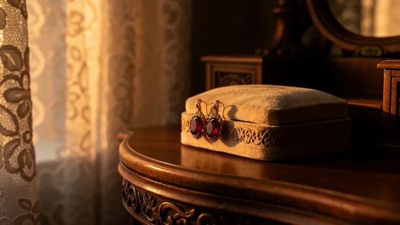 Boucles d'oreilles rubis vintage : charme d'autrefois