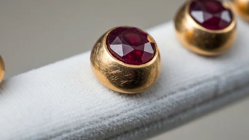 Signes d'usure sur des boucles d'oreilles rubis